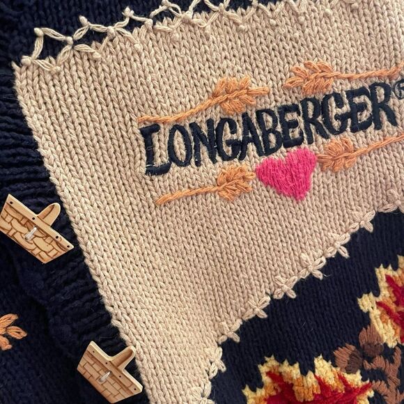 Eagle’s Eye Longaberger Fall Leaves Apples Sweater Vest Women’s Sz Large Buttons - Picture 4 of 5